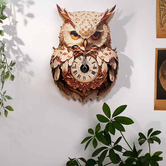 Wise Owl Timepiece Wooden Clock Puzzle