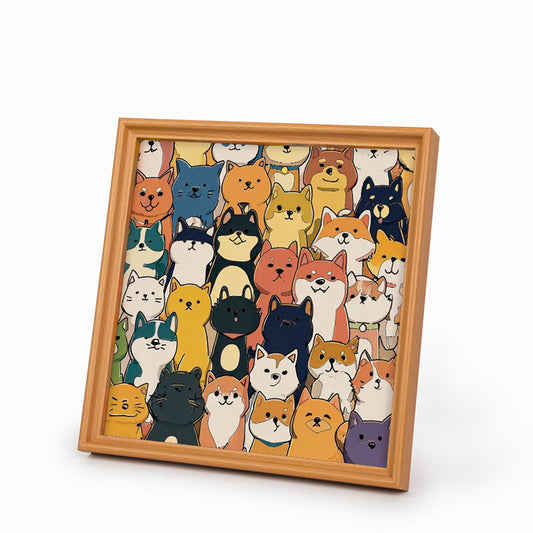 Shiba Squad- Wooden Coloring Puzzle