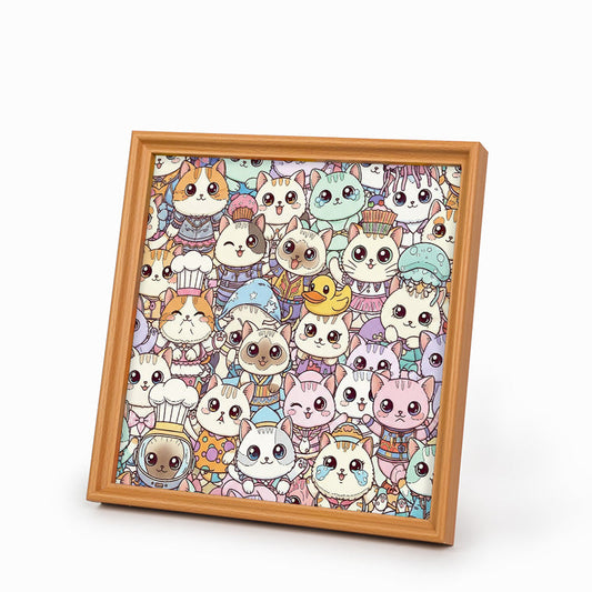 Fancy Cats- Wooden Coloring Puzzle