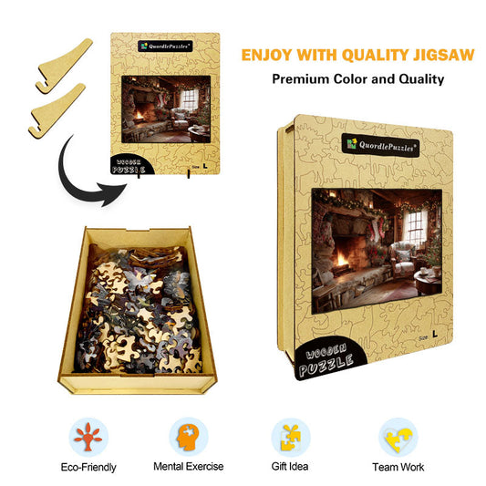 Rustic Holiday Wooden Jigsaw Puzzle