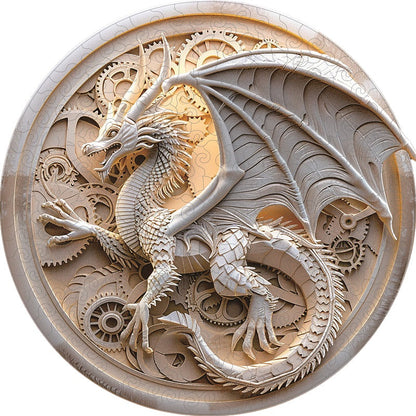 DRAGON IN MECHANICAL REALM WOODEN JIGSAW PUZZLE
