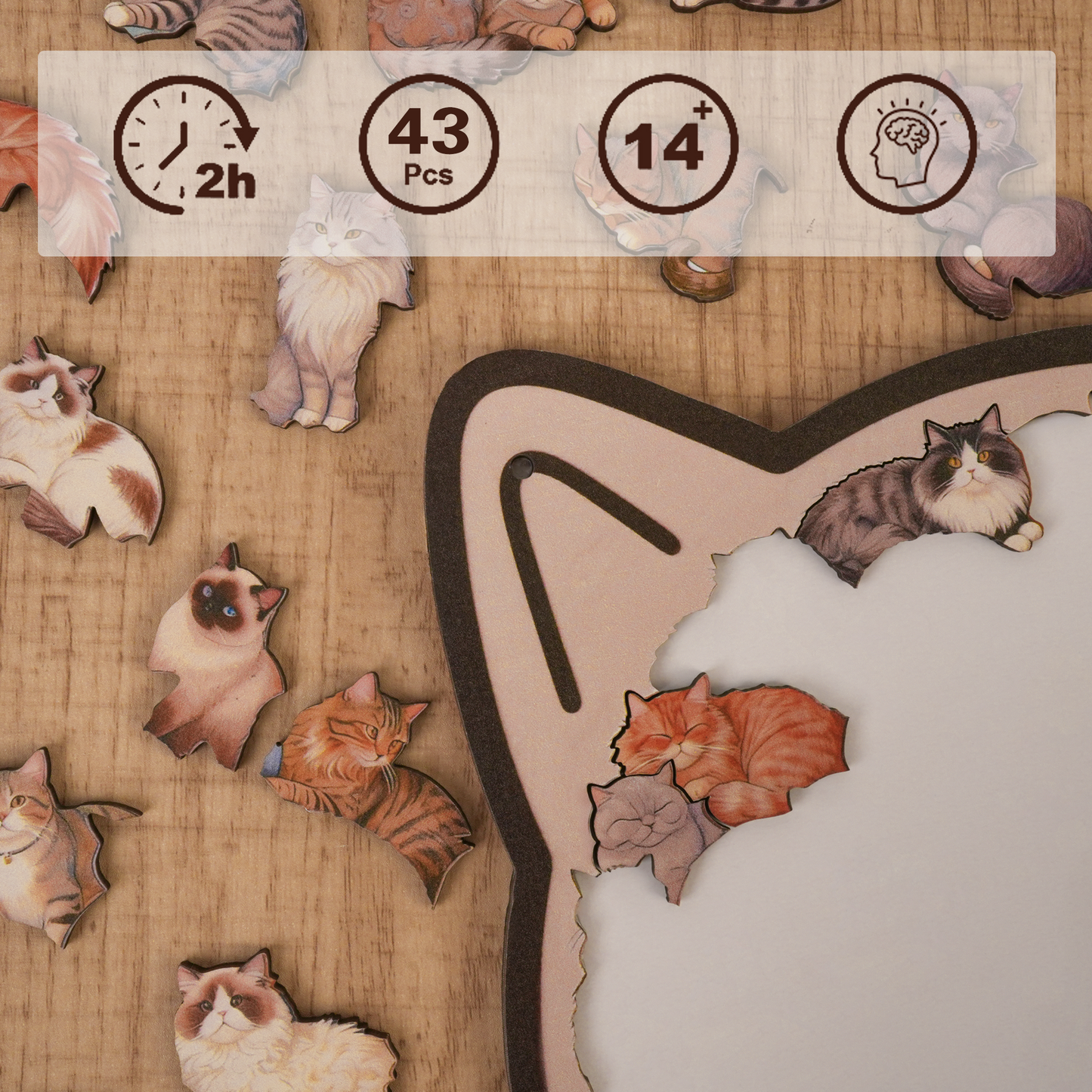 Cozy Cat Gathering Display Puzzle