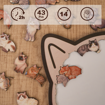 Cozy Cat Gathering Display Puzzle