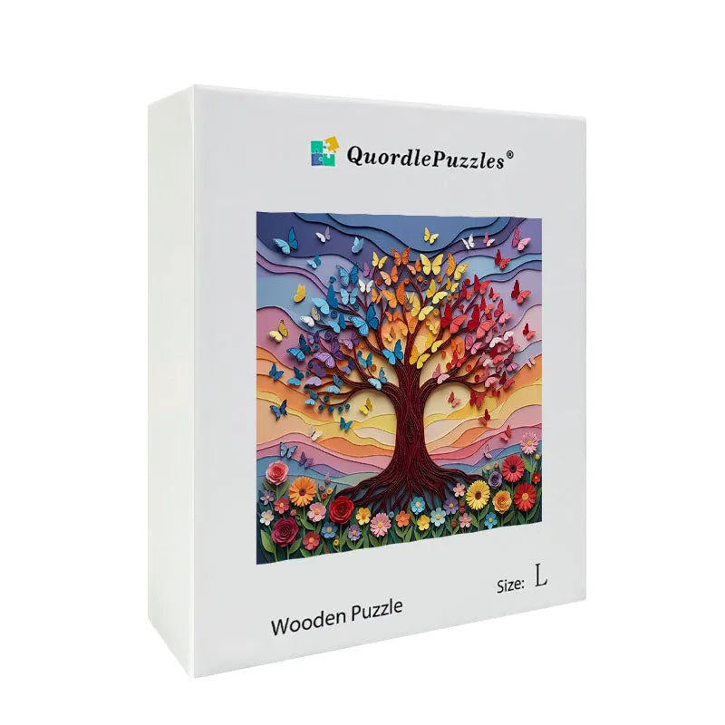 Rainbow Butterfly Tree Wooden Jigsaw Puzzle