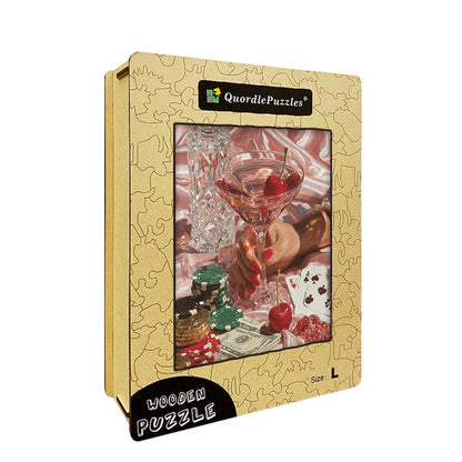 Casino Cocktail Wooden Jigsaw Puzzle