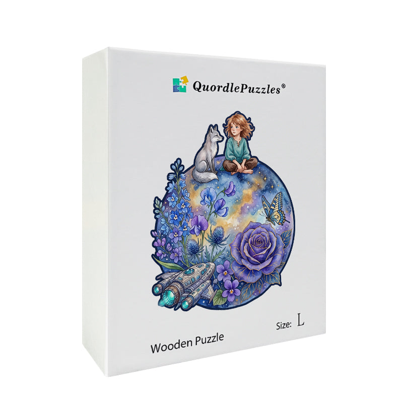 Whimsy Girl & Fox Wooden Puzzle
