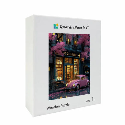 Night Bookstore Wooden Jigsaw Puzzle
