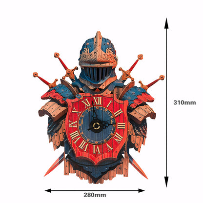 Knight’s Shield Timepiece Wooden Clock Puzzle