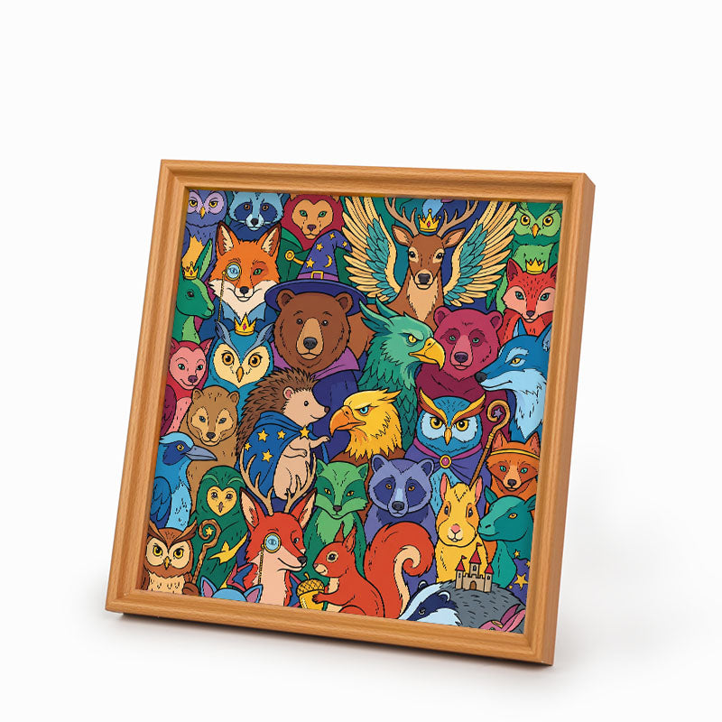 Enchanted Forest Friends - Wooden Coloring Puzzle