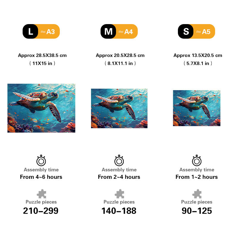 Underwater Turtle Wooden Jigsaw Puzzle
