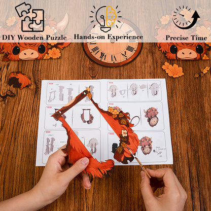 Blooming Timekeeper Wooden Clock Puzzle