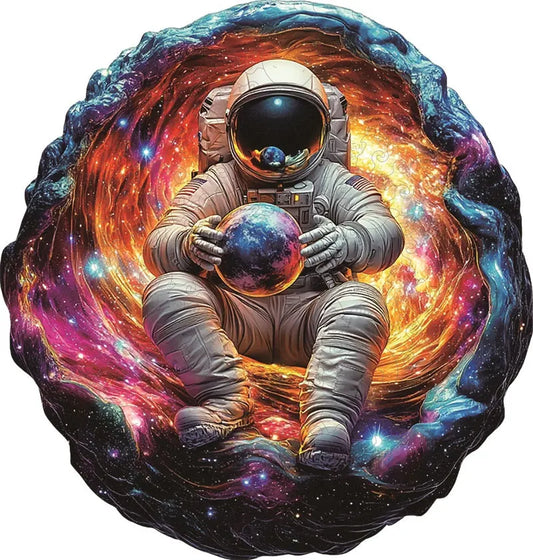 Astronaut in the Cosmos Wooden Jigsaw Puzzle