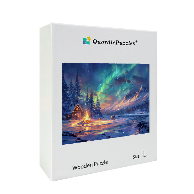 Aurora Night Wooden Jigsaw Puzzle