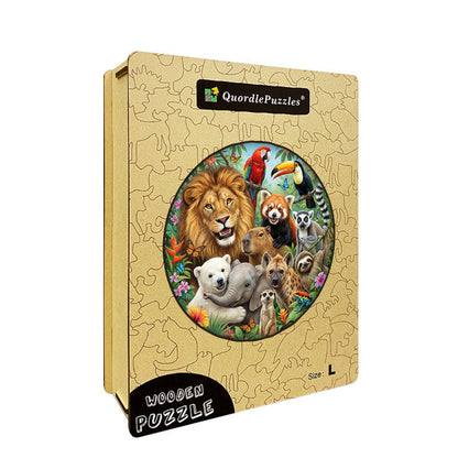 Exotic Animal Adventure Wooden Jigsaw Puzzle