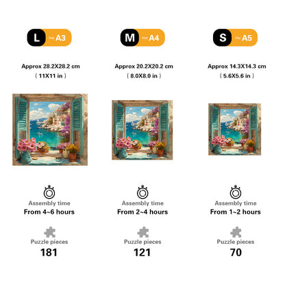 Mediterranean Window Wooden Jigsaw Puzzle