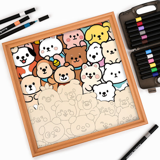 Bear Buddies - Wooden Coloring Puzzle