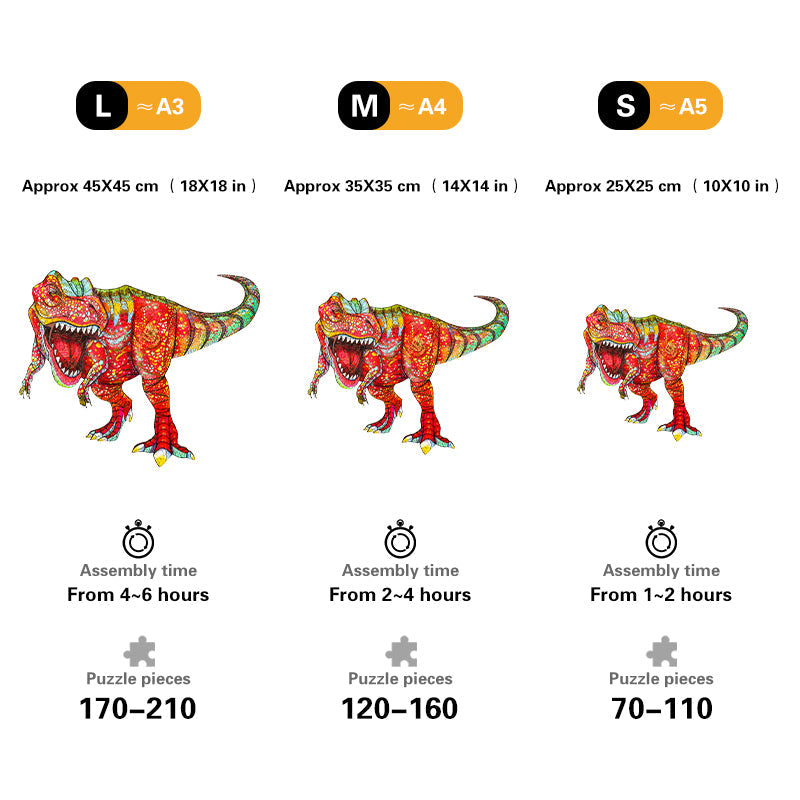 Prismatic T-Rex Wooden Jigsaw Puzzle