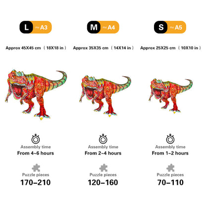 Prismatic T-Rex Wooden Jigsaw Puzzle