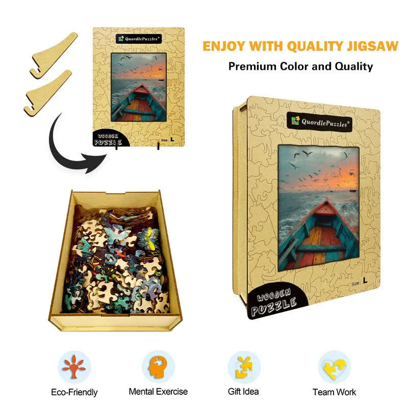 Canoe View Wooden Jigsaw Puzzle