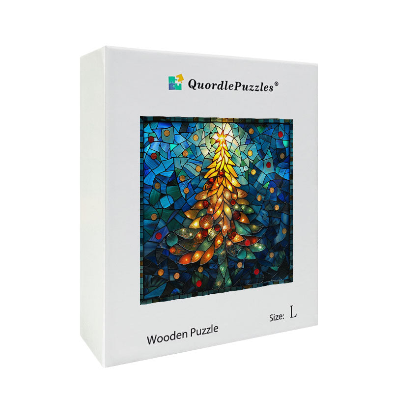 Stained Glass Tree Wooden Jigsaw Puzzle