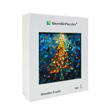 Stained Glass Tree Wooden Jigsaw Puzzle