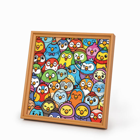 Birdie Party - Wooden Coloring Puzzle
