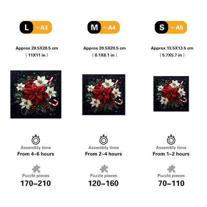 Holiday Poinsettia Wooden Jigsaw Puzzle