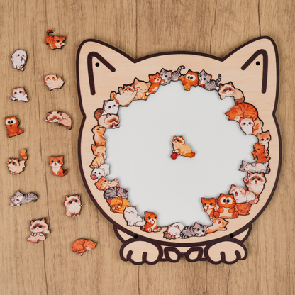 Cozy Cat Crowd Gathering Display Puzzle