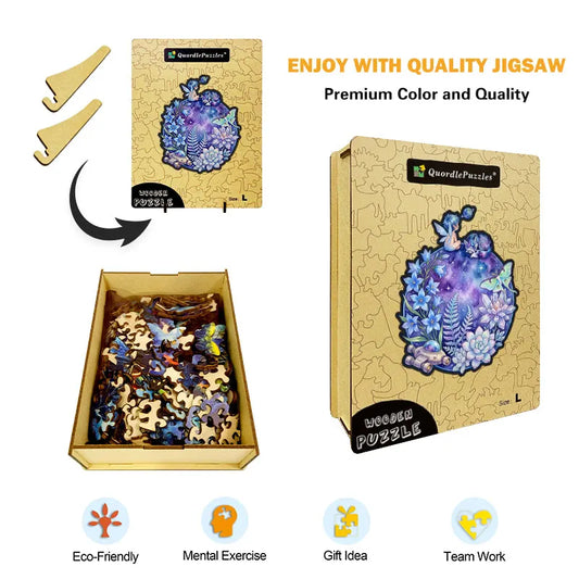 Galactic Whimsy Space Explorer Wooden Puzzle