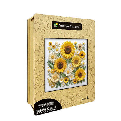 Sunflower Bliss Garden Wooden Jigsaw Puzzle