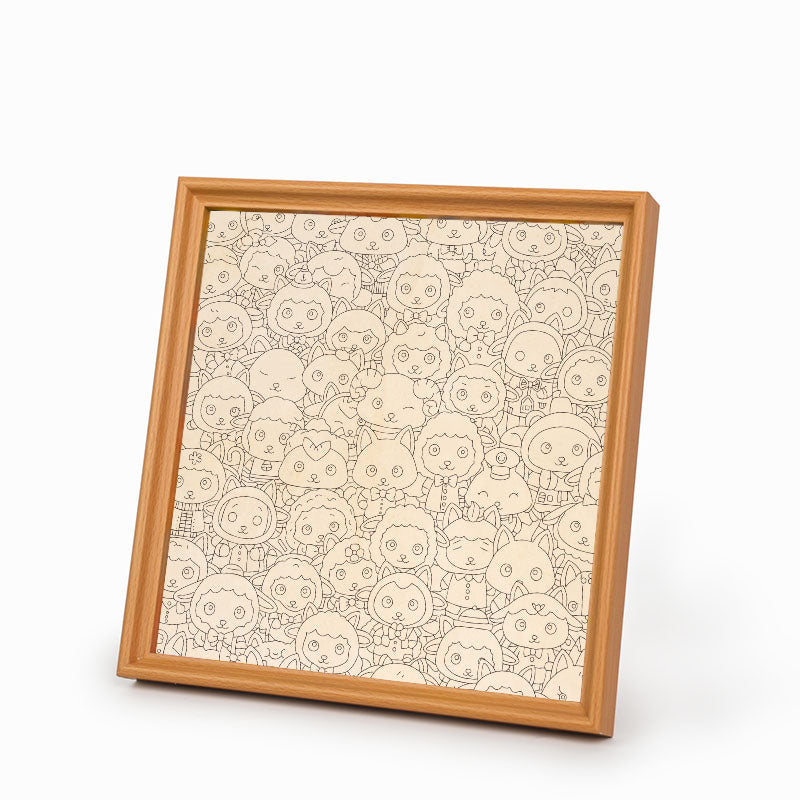 Sheep Friends - Wooden Coloring Puzzle