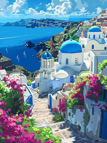 Santorini View Wooden Jigsaw Puzzle