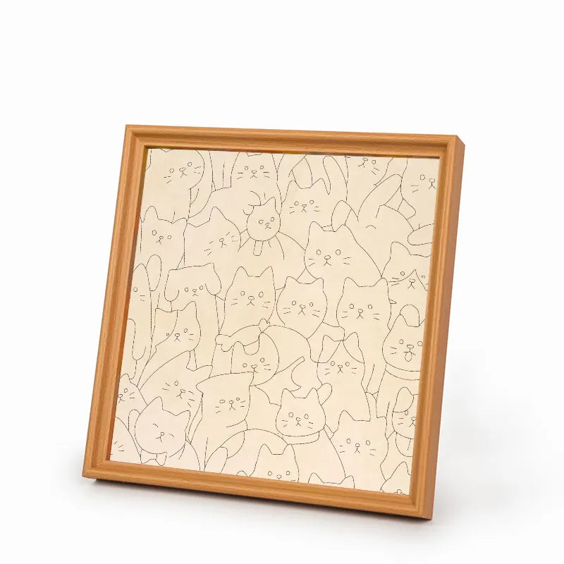 Minimalist Cats- Wooden Coloring Puzzle