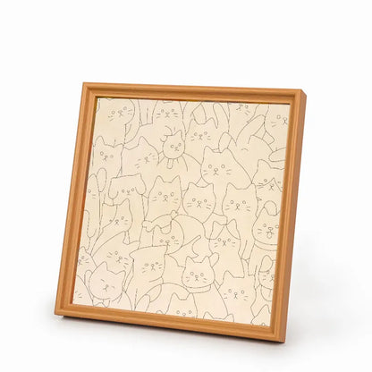 Minimalist Cats- Wooden Coloring Puzzle