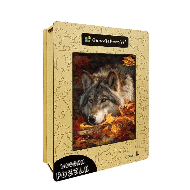 Autumn Wolf Rest Wooden Jigsaw Puzzle