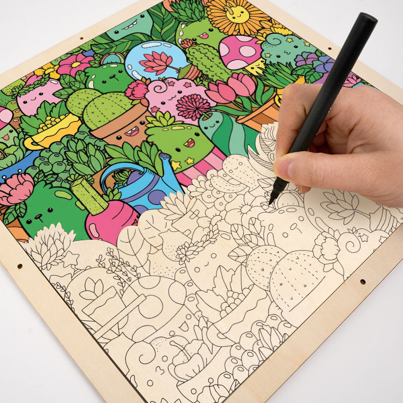 Botanical Paradise - Wooden Coloring Puzzle