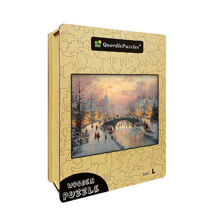 Winter Village Wooden Jigsaw Puzzle