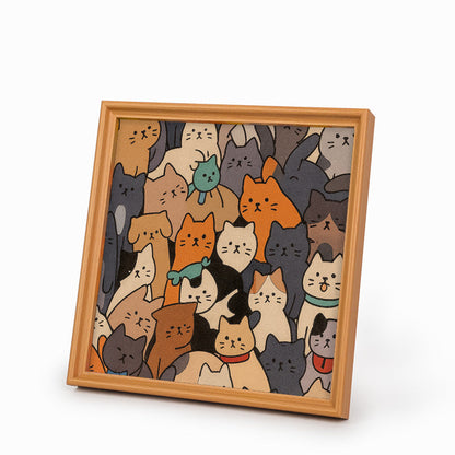 Minimalist Cats- Wooden Coloring Puzzle