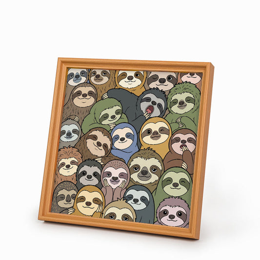 Lazy Sloths - Wooden Coloring Puzzle