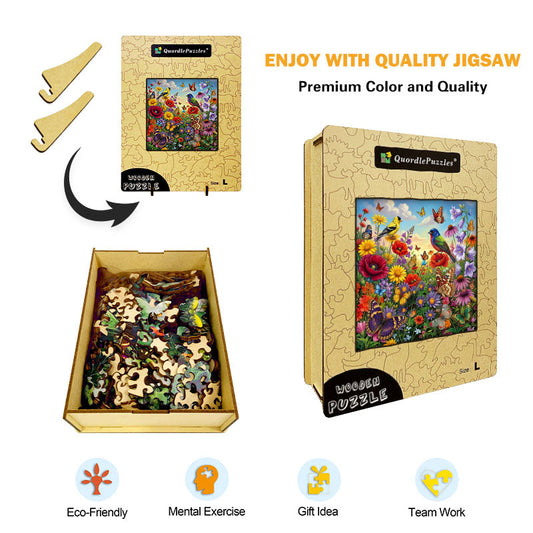Blooming Meadow Harmony Wooden Jigsaw Puzzle