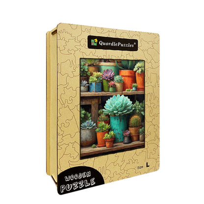 Succulent Plants Wooden Jigsaw Puzzle