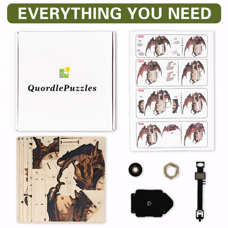 Shadow Dragon Timepiece Wooden Clock Puzzle