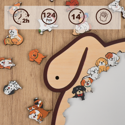 Happy Puppy Crowd Gathering Display Puzzle