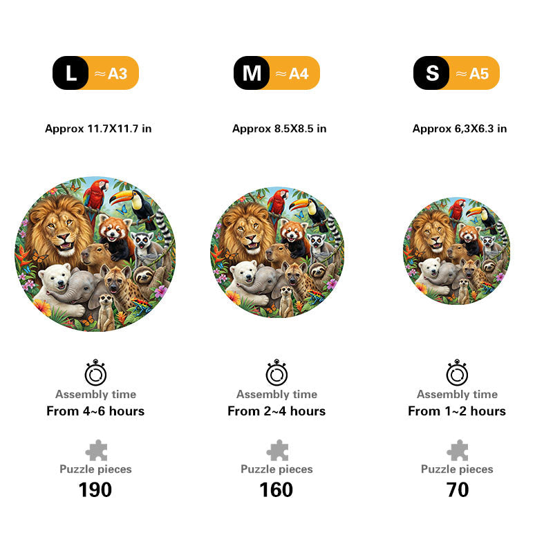 Exotic Animal Adventure Wooden Jigsaw Puzzle