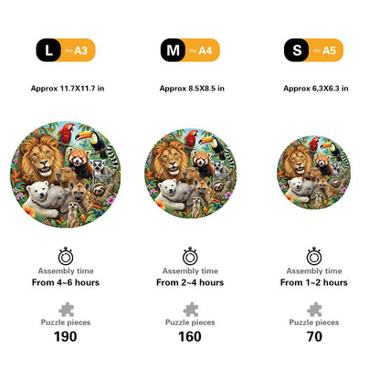 Exotic Animal Adventure Wooden Jigsaw Puzzle