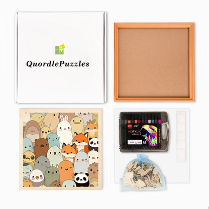 Cute Critters- Wooden Coloring Puzzle