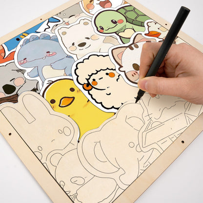 Animal Gathering - Wooden Coloring Puzzle