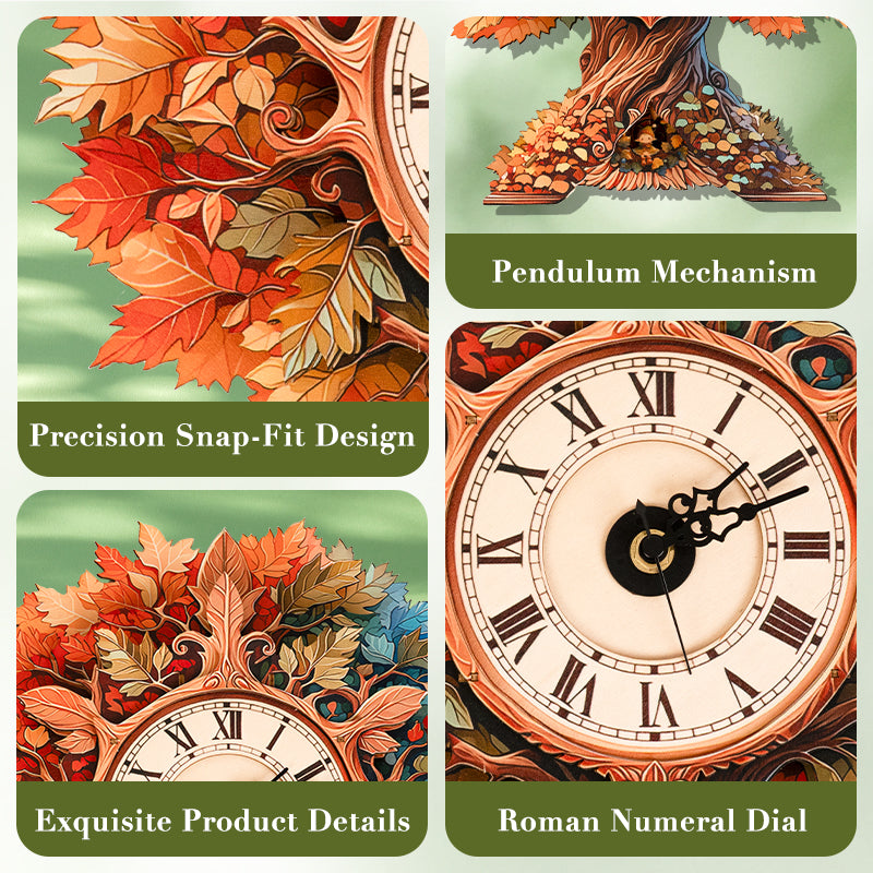 Autumn Tree Timepiece Wooden Clock Puzzle