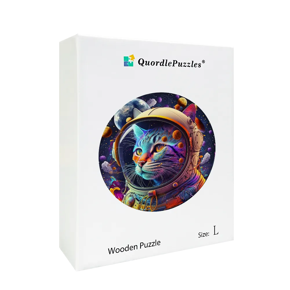 Space Cat Cute Kittens Wooden Jigsaw Puzzle