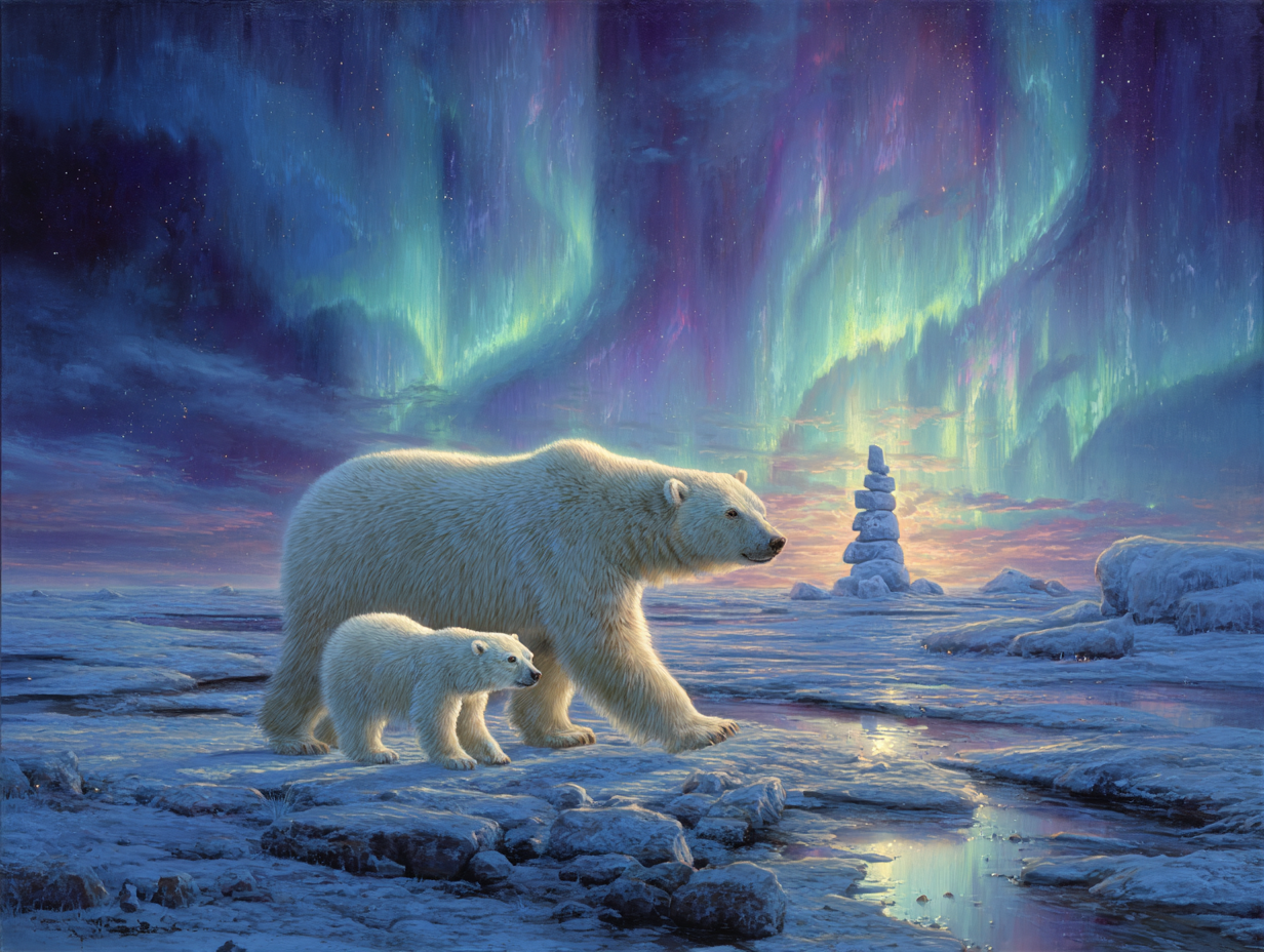 Polar Bears Wooden Jigsaw Puzzle